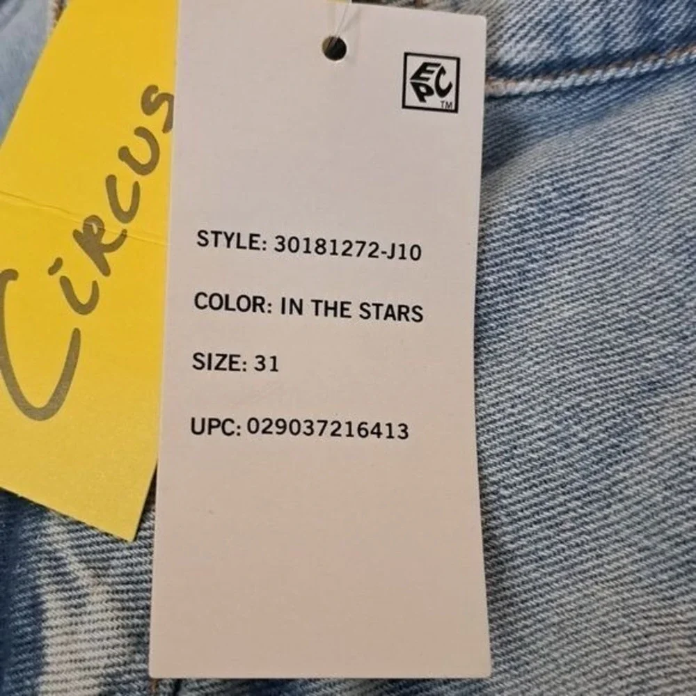 Circus NY High Waist Slouchy Distressed‎ Jeans in In The Stars Wash Size 31 New